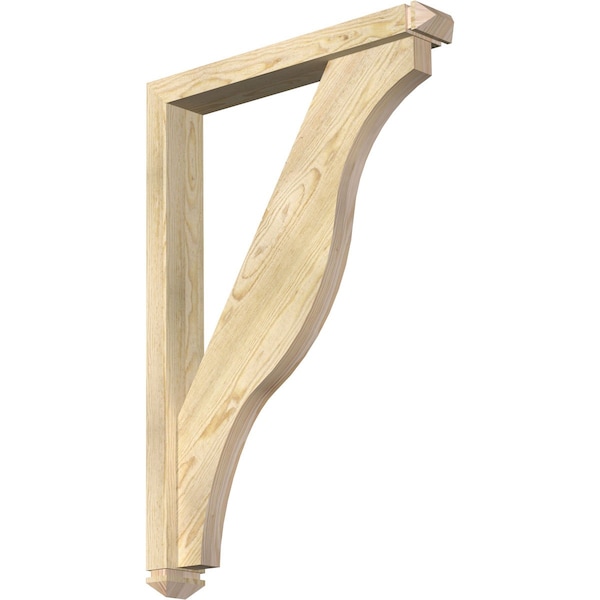 Ekena Millwork Funston Arts and Crafts Rough Sawn Bracket w/ Offset Brace, Douglas Fir, 4"W x 26"D x 38"H BKT0402X26X38FST03RDF - main